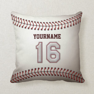 Cojín Decorativo Jugador número 16 - puntadas frescas del béisbol