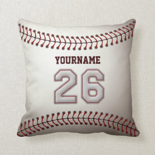 Cojín Decorativo Jugador número 26 - puntadas frescas del béisbol