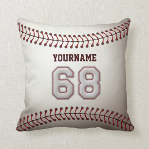 Cojín Decorativo Jugador número 68 - puntadas frescas del béisbol