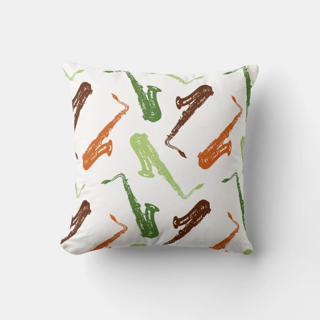 Cojín Decorativo Jugador saxofón regalo Jazz Band Music Instruments (Anverso)