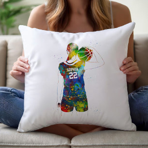 Cojín Decorativo Jugadora de Baloncesto Femenino