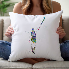 Cojín Decorativo Jugadora de Hockey sobre Césped Femenino