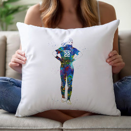 Cojín Decorativo Jugadora de sóftbol femenino
