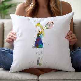 Cojín Decorativo Jugadora de Tenis Femenina