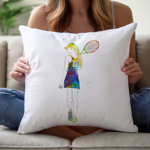 Cojín Decorativo Jugadora de Tenis Femenina