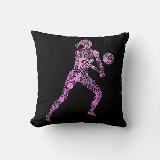 Cojín Decorativo Jugadora Juvenil Chica de Voleibol 7 (Anverso)