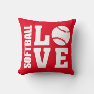 Cojín Decorativo Jugadores de Softbol, Amo Softbol