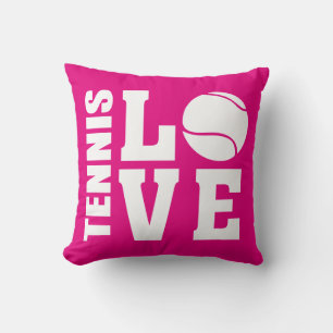 Cojín Decorativo Jugadores de tenis, afición al tenis, rosa