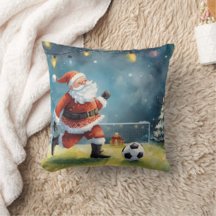 Cojín Decorativo Jugando Santa Claus en el campo de los Navidades d