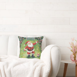 Cojín Decorativo Jugando Santa Claus en el campo de los Navidades d