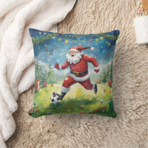 Cojín Decorativo Jugando Santa Claus en el campo de los Navidades d