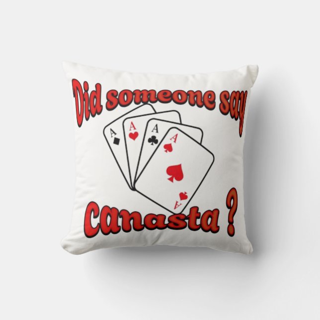 Cojín Decorativo Jugar cartas Canasta (Anverso)
