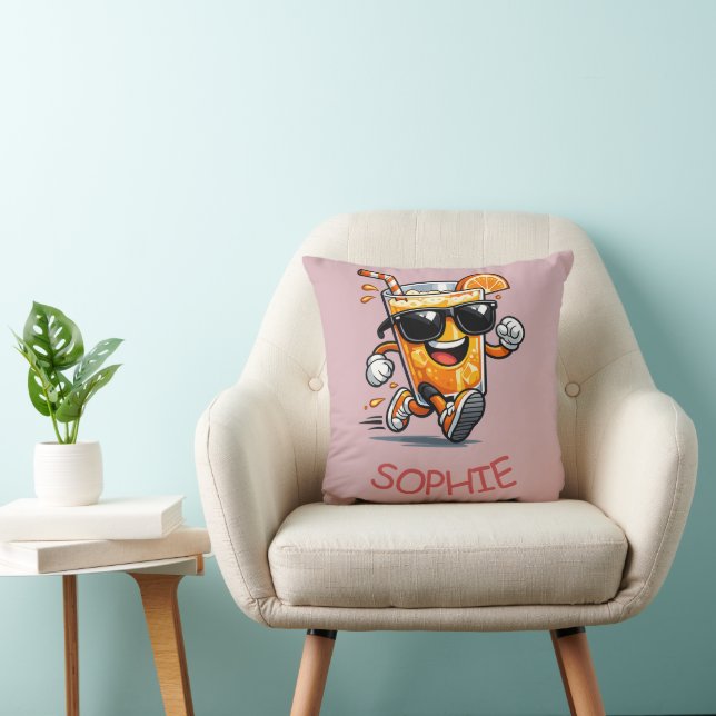 Cojín Decorativo Jugo de Naranja Corriendo (Silla)