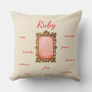 Cojín Decorativo Julio Birthstone Ruby Fairy