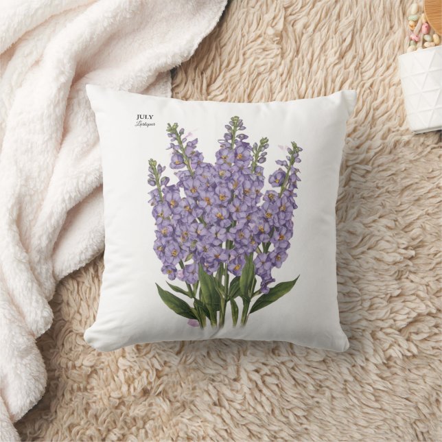 Cojín Decorativo Julio Larkspur Bloom - Regalo de cumpleaños person (Manta)