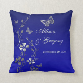 Cojín Decorativo Jumbo Blue Gray Butfly Flor Keepsake Pillow