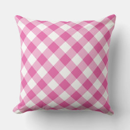 Cojín Decorativo Jumbo rosa y blanco frambuesa Check Gingham