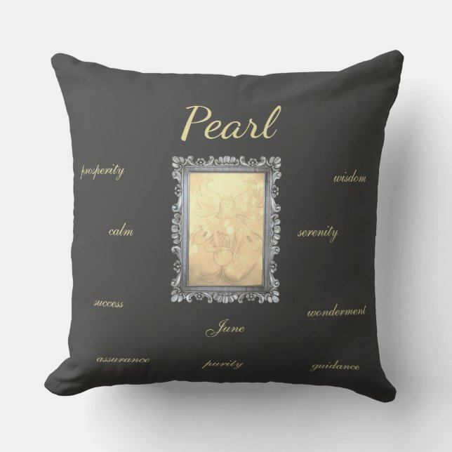Cojín Decorativo June Birthstone Pearl Fairy (Anverso)