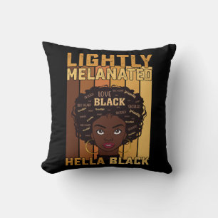 Cojín Decorativo Juneteenth Ligeramente Melanizado Hella Negro Mela