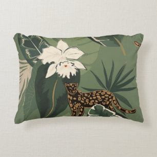 Cojín Decorativo Jungla abstracta: Patrón creativo de leopardos