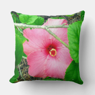 Cojín Decorativo Jungla Rosada Hibiscus, Gran Cushion Tira.