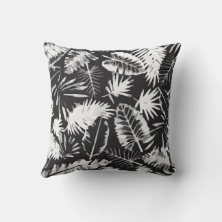 Cojín Decorativo Jungla tropical blanca negra
