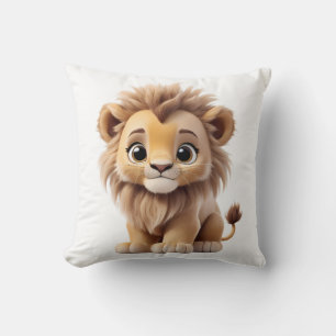 Cojín Decorativo Jungle Adorable Lion Cub Sitting Portrait 