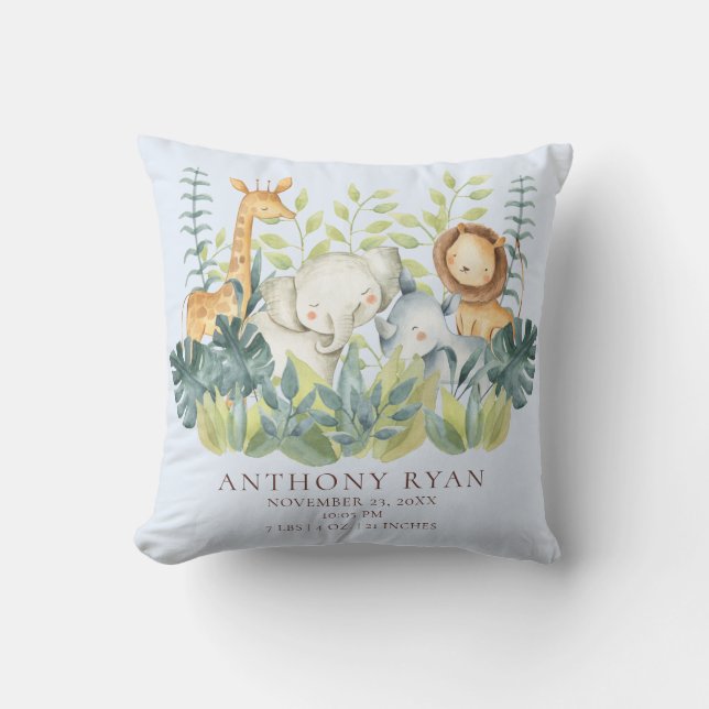 Cojín Decorativo Jungle Animales Niños Nacimientos Estatuas de Naci (Anverso)