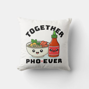 Cojín Decorativo Juntos Pho Siempre, Pareja Juego de Palabras, Almo