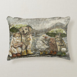 Cojín Decorativo Juntos todavía granja caprichosa Animales día lluv