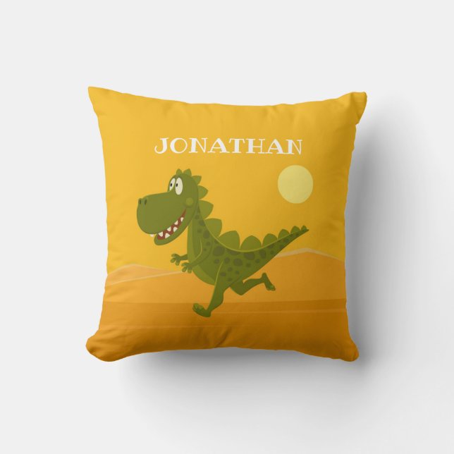 Cojín decorativo Jurásico de Dinosaurio Divertido  (Anverso)