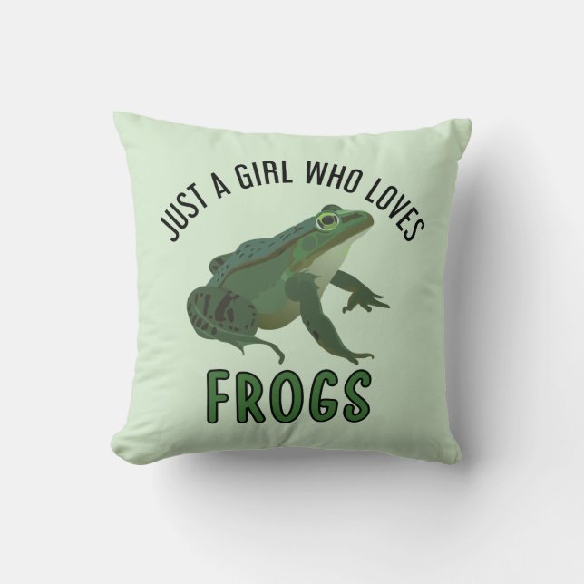 Cojín Decorativo Just a girl who loves frogs Frog lover gifts (Anverso)