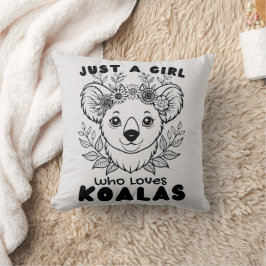 Cojín Decorativo Just a Girl who Loves Koalas