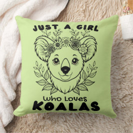 Cojín Decorativo Just a Girl who Loves Koalas