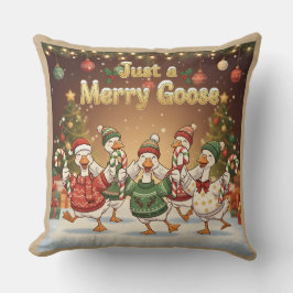 Cojín Decorativo Just a Merry Goose | Funny Christmas Goose Design