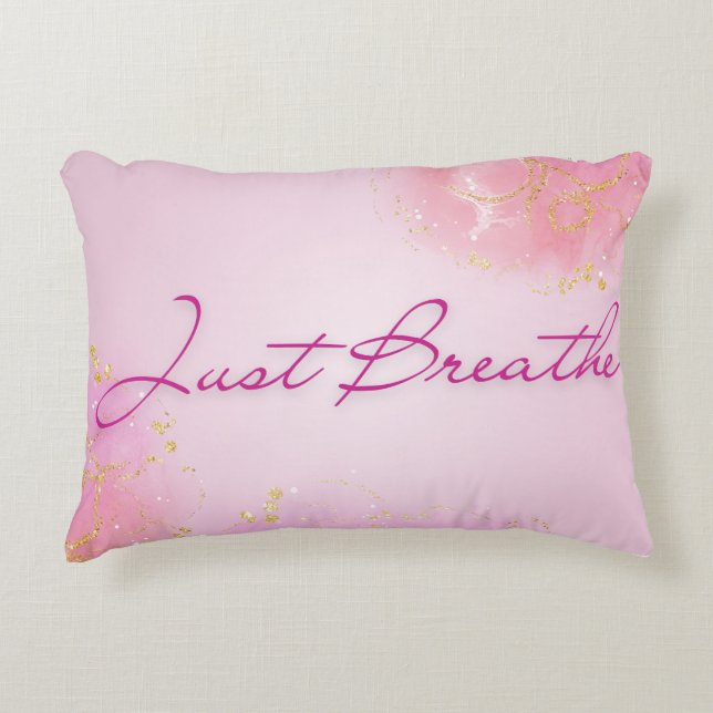Cojín Decorativo Just Breathe - Pink Serenity Gift (Anverso)