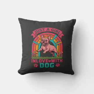 Cojín Decorativo Just Girl Inlove Dog French Bulldog Rainbow Paws