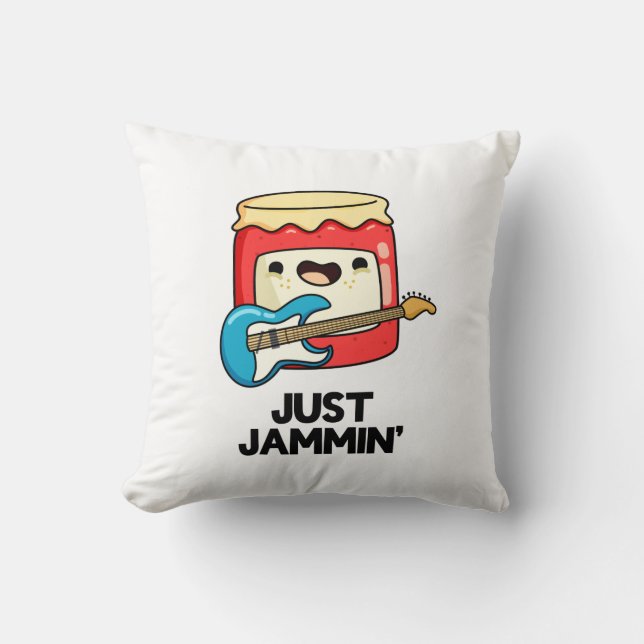 Cojín Decorativo Just Jammin Funny Rocker Jam Pun (Anverso)