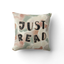 Just Read-Abstract Watercolor Book Pillow
