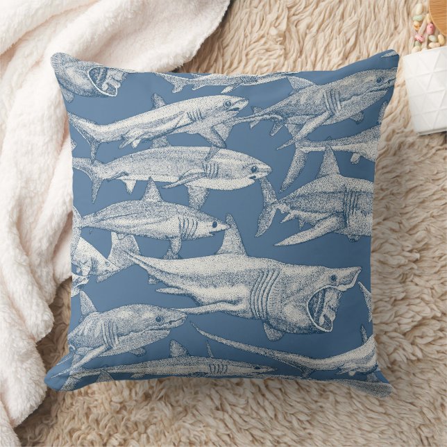 Cojín Decorativo just sharks cobalt denim (Manta)
