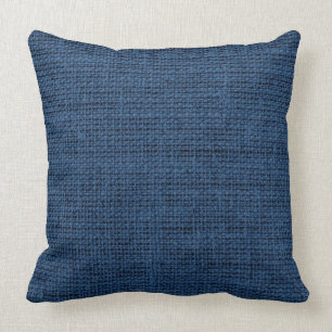 Cojín Decorativo Jute rústico de lino azul oscuro
