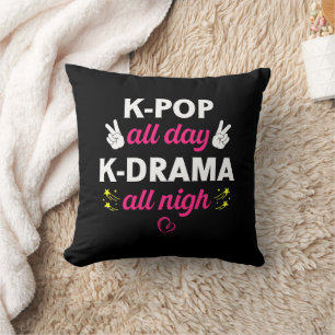 Cojín Decorativo K-Pop todo el día K-Drama toda la noche, amante de