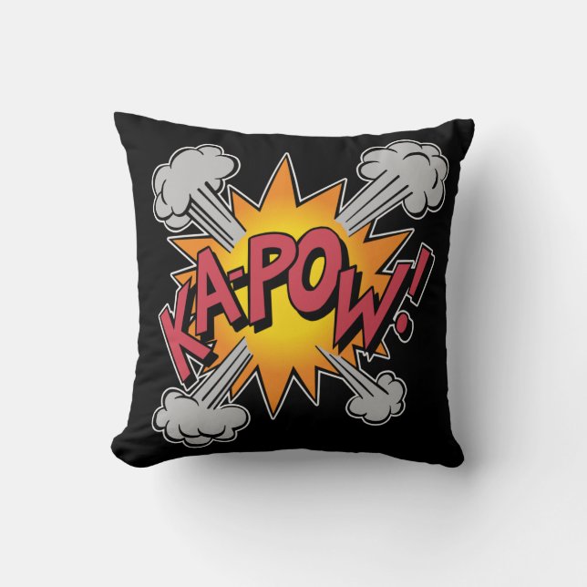 Cojín Decorativo ¡KA-POW! Gráfico de Cómic (Anverso)