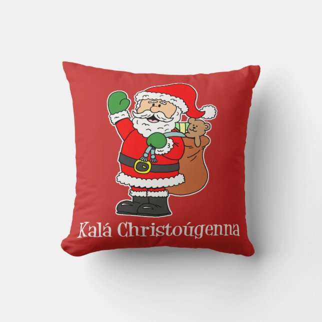 Cojín Decorativo Kala Christougenna Navidades griegos Santa (Anverso)