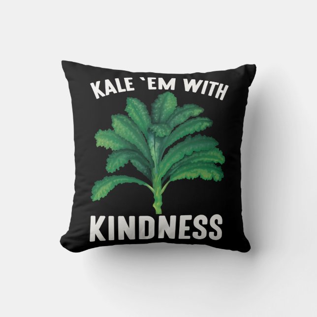 Cojín Decorativo Kale Em Con La Amabilidad Vegetales Verdes Vegan P (Anverso)