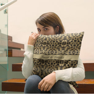 Cojín Decorativo KaleidoCheetah, personalizado
