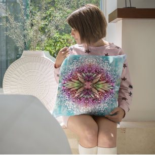 Cojín Decorativo Kaleidoscope: Resumen de arte floral