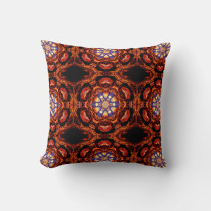 Cojín Decorativo Kaleidoscópico de color rojizo