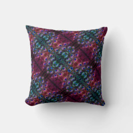 Cojín Decorativo Kaleidoscopio de Boho Verde azulado y Borgoña