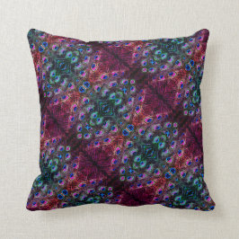 Cojín Decorativo Kaleidoscopio de Boho Verde azulado y Borgoña